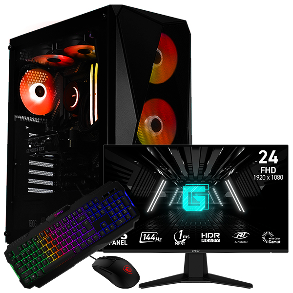 SETUP GAMER R5 5600-RX 7600 + G242L E14 + GK100 + GM100