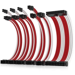 Asiahorse Câble d'alimentation 18AWG 6Kit Rouge/Blanc