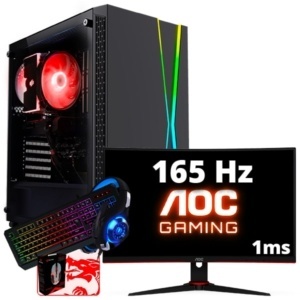 SETUP GAMER INTEL CORE i5 11400F-GTX 1650 + MONITEUR GAMER + PACK GAMER