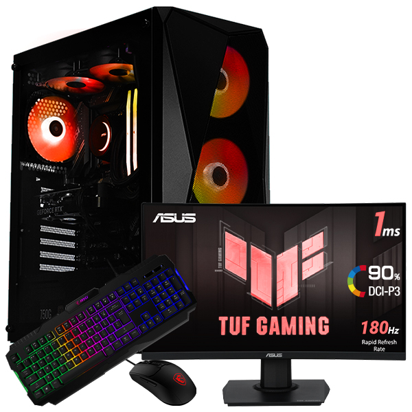 SETUP GAMER R5 5500-RX 7600 + VG24VQER + GK100 + GM100