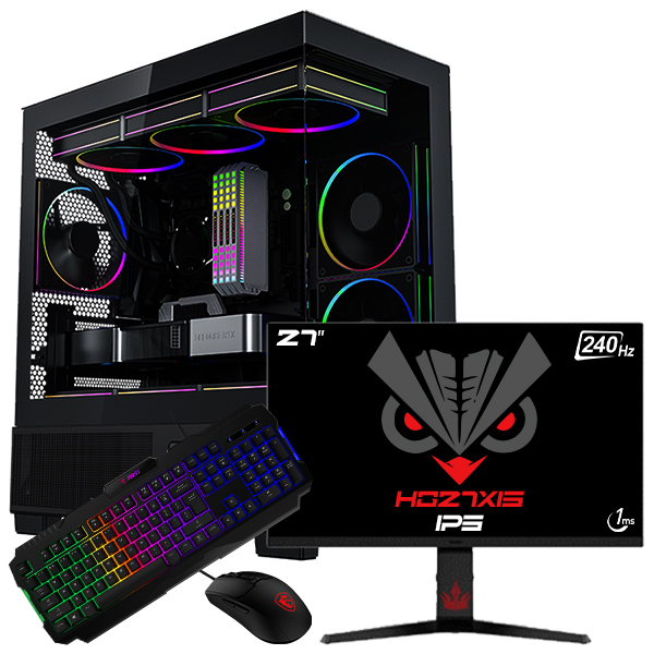 SETUP GAMER INTEL CORE i5 14400F-RTX 5070 + HG27XIS + GM100 + GK100