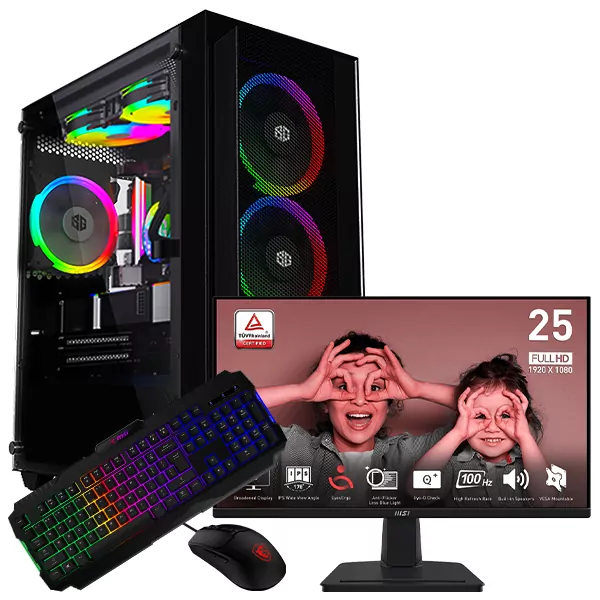 SETUP GAMER R5 5500-RTX 3050 6Go + MP251 + GK100 + GM100