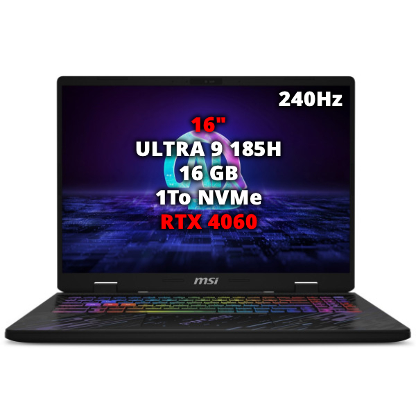 MSI PULSE AI C1VFKG-081MA - U9 185H, RTX 4060, 16GB, 1TB