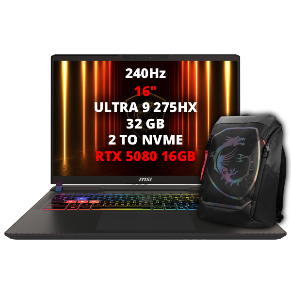 MSI VECTOR 16 HX AI A2XWIG-462MA - U9 275HX, RTX 5080, 32GB, 2TB