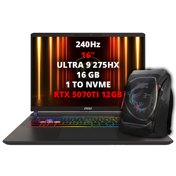 MSI VECTOR 16 HX AI A2XWIG-463MA - U9 275HX, RTX 5070Ti, 16GB, 1TB