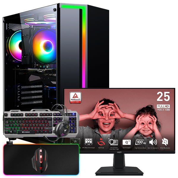 SETUP GAMER R5 3400G/8Go/256Go + MP251 + HPG100