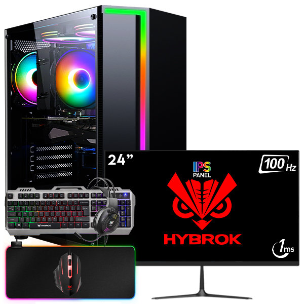 SETUP GAMER R5 3400G/8Go/256Go + HP24IPS100 + HPG100