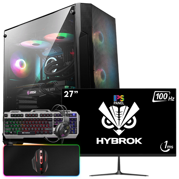 SETUP GAMER R5 5600/RTX5050/16Go/500Go + HP27IPS100 + HPG100