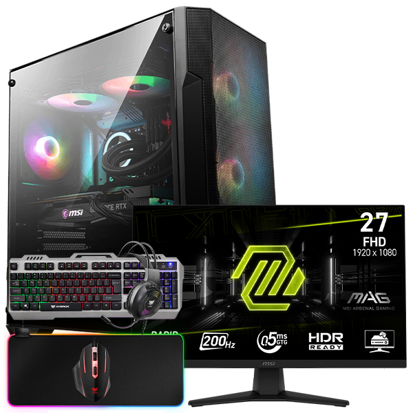 SETUP GAMER R7 5700X/RTX5050/16Go/512Go + 272F + HPG100