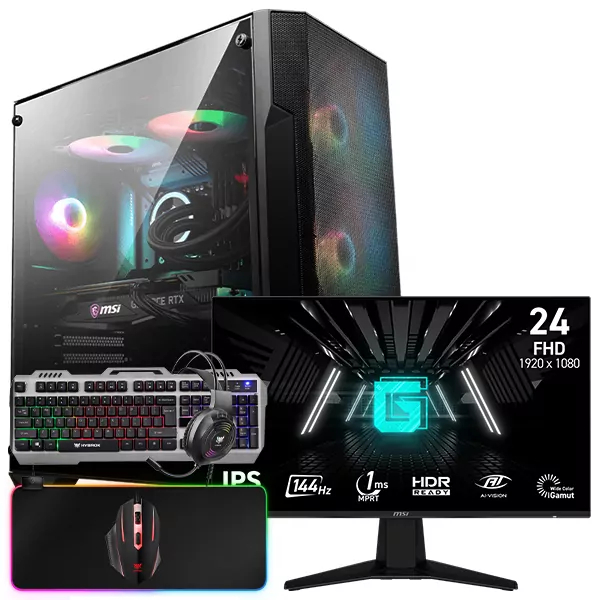 SETUP GAMER R5 5500-RTX 5060 + G242L E14 + HPG100