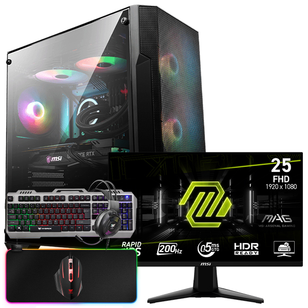 SETUP GAMER R7 5700-RX 7600 + 255F E20 + HPG100